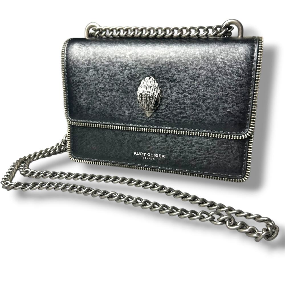 Kurt Geiger Mini Shoreditch Crossbody Body Bag Black Leopard Pony Hair - Picture 7 of 13